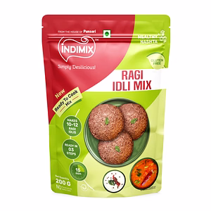 Indimix Instant Ragi Idli Mix 200g , Healthy Millet Idli Premix , Ready to Cook South Indian Breakfast Mix