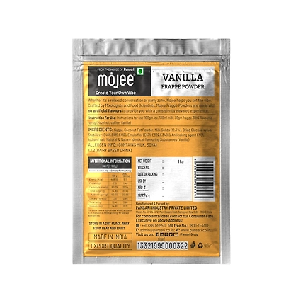 Mojee Vanilla Frappe Powder - 1kg-1