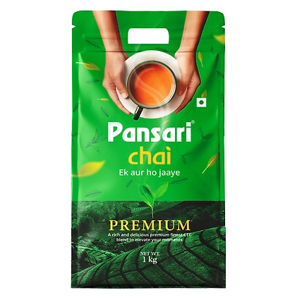 Pansari Premium Chai, 1kg | Ek Aur Ho Jaye! Strong &amp; Aromatic Chai Patti for Traditional Indian Assam Chai | Premium Black Tea Leaves | CTC Tea | Tea Leaves in Fresh | Fresh From Assam Best Tea-12620204
