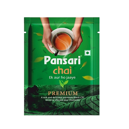 Pansari Premium Chai - 10 Rs Pack  | Ek Aur Ho Jaye! Strong &amp; Aromatic Chai Patti for Traditional Indian Assam Chai | Premium Black Tea Leaves | CTC Tea | Tea Leaves in Fresh | Fresh From Assam Best Tea-1