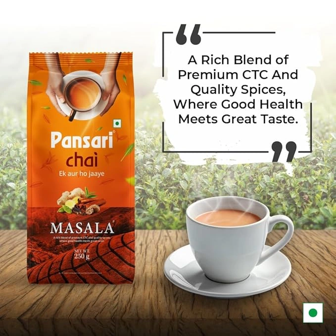 Pansari Super Premium Chai, 250 G | Ek Aur Ho Jaye! Strong &amp; Aromatic Chai Patti for Traditional Indian Chai | Premium Black Tea Leaves | CTC Tea | Tea Leaves in Fresh | Fresh From Assam Best Tea-1