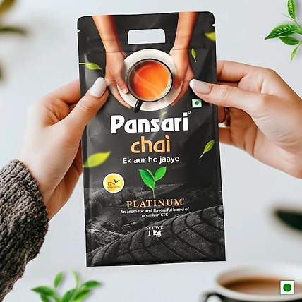 Pansari Platinum Premium CTC Chai with 17% Long Leaves Tea | Assam &amp; Darjeeling Blend Tea | 250G Tea Pack | Bold, Rich Aroma for an Authentic Chai Experience | Assam Tea long leaf tea-2