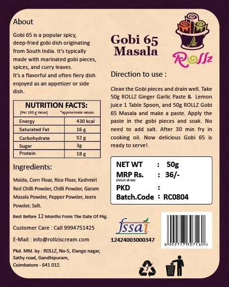 Rollz Gopi 65 Masala 50grm-2