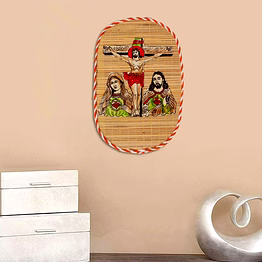 archeiv jesus and mother marry bamboo design hand crafted modern interior wall hangings
