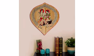 Archeiv Bamboo Hand Crafted Leaf Design Wall Hangings Of Shri Ram Ji With Janaki Ji For Home Decor | Bamboo Art For Wall Décor