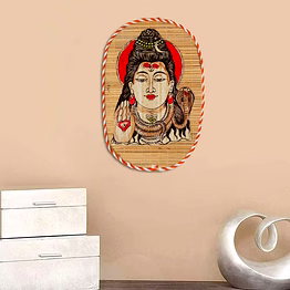 archeiv bamboo hand crafted wall hangings of lord shiva for home décor | bamboo art for wall décor painting