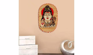 Archeiv Bamboo Hand Crafted Wall Hangings Of Lord Shiva For Home Décor | Bamboo Art For Wall Décor Painting