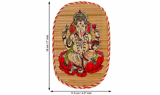Archeiv Bamboo Hand Crafted Wall Hangings Of Ganesh Ji And Laxmi Ji For Home Decor