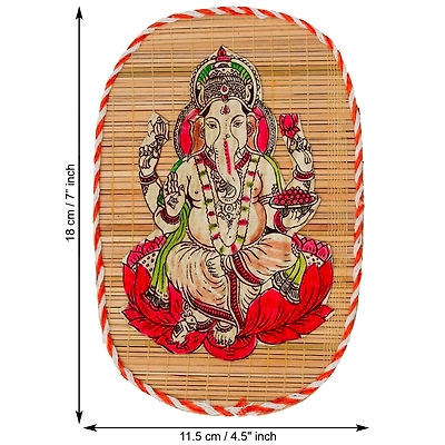 Archeiv Bamboo Hand Crafted Wall Hangings Of Ganesh Ji And Laxmi Ji For Home Decor