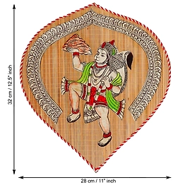 Archeiv Bamboo Hand Crafted Leaf Design Wall Hangings Of Hanuman Ji For Home Décor | Bamboo Art For Wall Decor