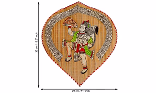 Archeiv Bamboo Hand Crafted Leaf Design Wall Hangings Of Hanuman Ji For Home Décor | Bamboo Art For Wall Decor
