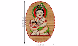 Archeiv Bamboo Hand Crafted Wall Hangings Of Kanha Ji For Home Decor | Bamboo Art For Wall Decor