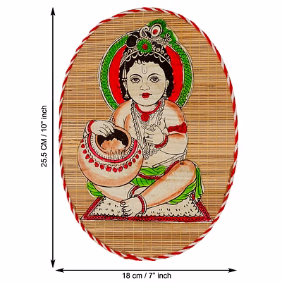 archeiv bamboo hand crafted wall hangings of kanha ji for home decor | bamboo art for wall decor