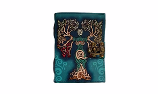 Archeiv Blank Spell Book of Shadows Journal with Lock Clasp Antique Handmade Deckle Edge Vintage Paper Leather Bound Journal for Women and Men |Travel Notebook for Writing