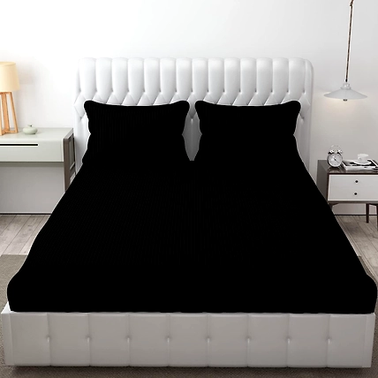 DOMES FAB Satin Double 90*100 Striped Flat Bedsheet-2