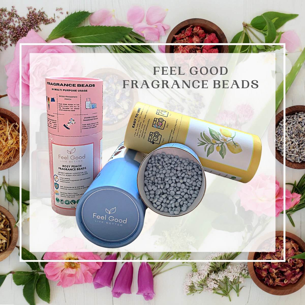 Feel Good - Laundry Fragrance Beads - 200grams per bottle - Yuzu Grapefruit w/Jasmine-1