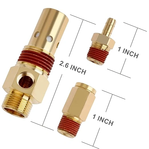 Hromee Air Compressor Replacement Components Brass 1/2 Inch MNPT Compressor in Tank Check Valve Kit with Three Different Unloader Tube Fittings-1