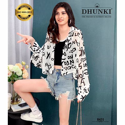 dhunki ladies printed tops