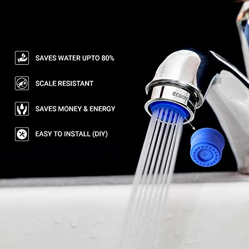 ECO365 3LPM Shower Flow Aerator for Kitchen &amp; Washbasin Tap (Pack of 10) | Fits in both Inner(24mm) &amp; Outer(22mm) Threaded Shell | Easy to Maintain Tap Filter &amp; Saves upto 80% Tap Water-1