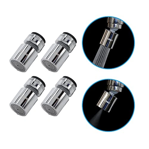 ECO365 Rotatable(360°) Swivel Dual Flow X22 Chrome Finish Aerator (Pack of 4) | Fits in both Inner(24mm) &amp; Outer(22mm) Threaded Taps | Tap Extender with Jet &amp; Eco Flow for Maximum Water Saving-12617570