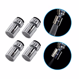 eco365 rotatable(360°) swivel dual flow x22 chrome finish aerator (pack of 4) | fits in both inner(24mm) & outer(22mm) threaded taps | tap extender with jet & eco flow for maximum water saving