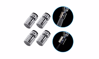 ECO365 Rotatable(360°) Swivel Dual Flow X22 Chrome Finish Aerator (Pack of 4) | Fits in both Inner(24mm) & Outer(22mm) Threaded Taps | Tap Extender with Jet & Eco Flow for Maximum Water Saving