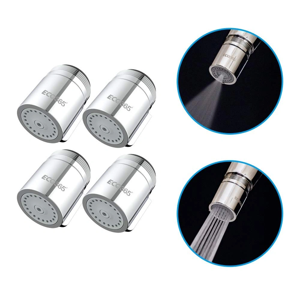 ECO365 Dual Flow X22 Chrome Finish Aerator (Pack of 4) | Fits in both Inner(24mm) &amp; Outer(22mm) Threaded Taps | Tap Extender with Jet &amp; Eco Flow for Maximum Water Saving-12617486