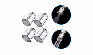ECO365 Dual Flow X22 Chrome Finish Aerator (Pack of 4) | Fits in both Inner(24mm) & Outer(22mm) Threaded Taps | Tap Extender with Jet & Eco Flow for Maximum Water Saving