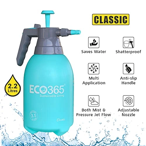 ECO365 Classic Dual Flow Multipurpose Garden Sprayer 2.2L (Blue) with Adjustable Nozzle for Mist &amp; Jet Flow (Pack of 2) | Strong &amp; Sturdy Spray Bottle for All Indoor &amp; Outdoor Plants-1