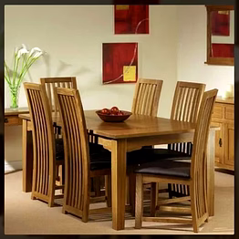 6 seater wooden dining table set