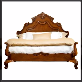 teekwood carved bed