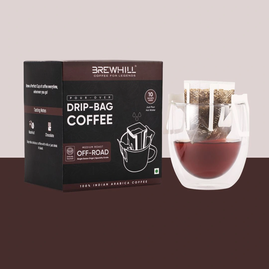 Brewhill Drip Bag Coffee | Medium Roast | Pack of 10 | 100% Arabica Specialty Coffee-12591672