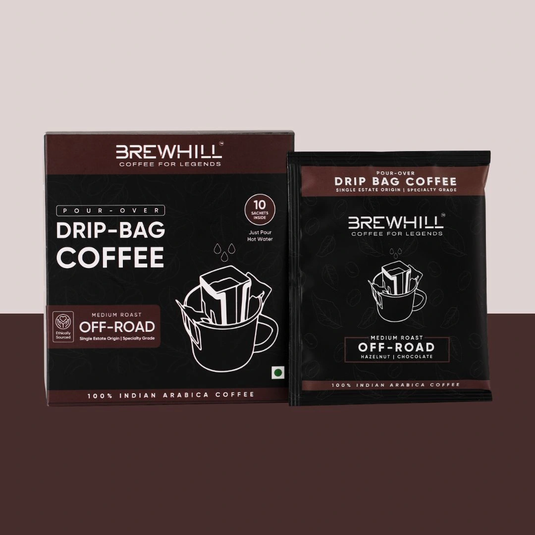 Brewhill Drip Bag Coffee | Medium Roast | Pack of 10 | 100% Arabica Specialty Coffee-1