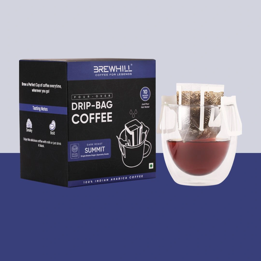 Brewhill Drip Bag Coffee | Dark Roast | Pack of 10 | 100% Arabica Specialty Coffee-12591674