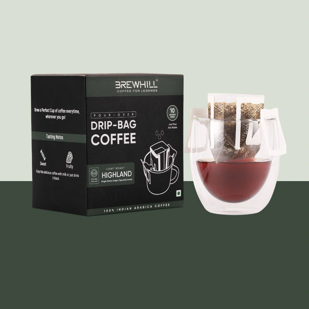 Brewhill Drip Bag Coffee | Light Roast | Pack of 10 | 100% Arabica Specialty Coffee-12591670