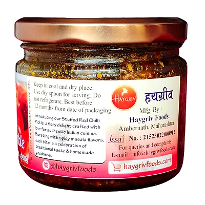 Red Chilli Pickle (Stuffed)  | Spices Filled Savory Condiment-3