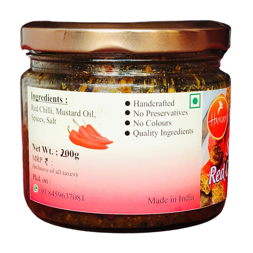 Red Chilli Pickle (Stuffed)  | Spices Filled Savory Condiment-4