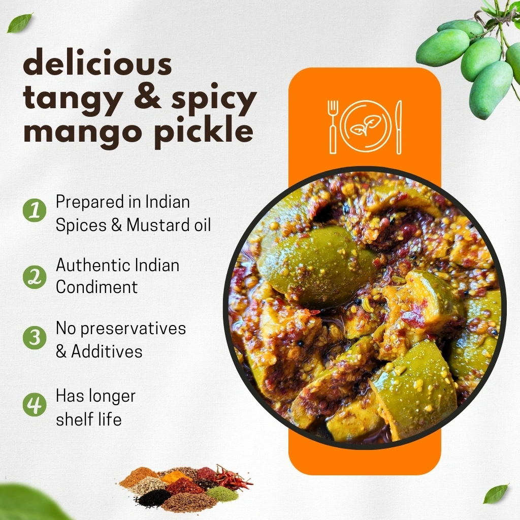 indian spicy snack pickle mangoes