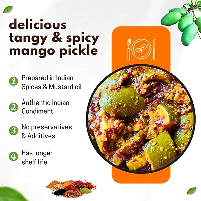 indian spicy snack pickle mangoes