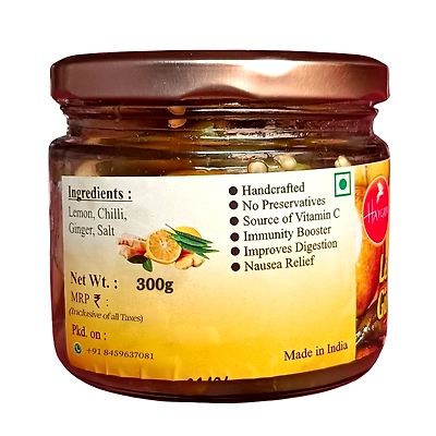 Lemon Pickle Mixed in Chilli, Ginger - Tangy Taste-4