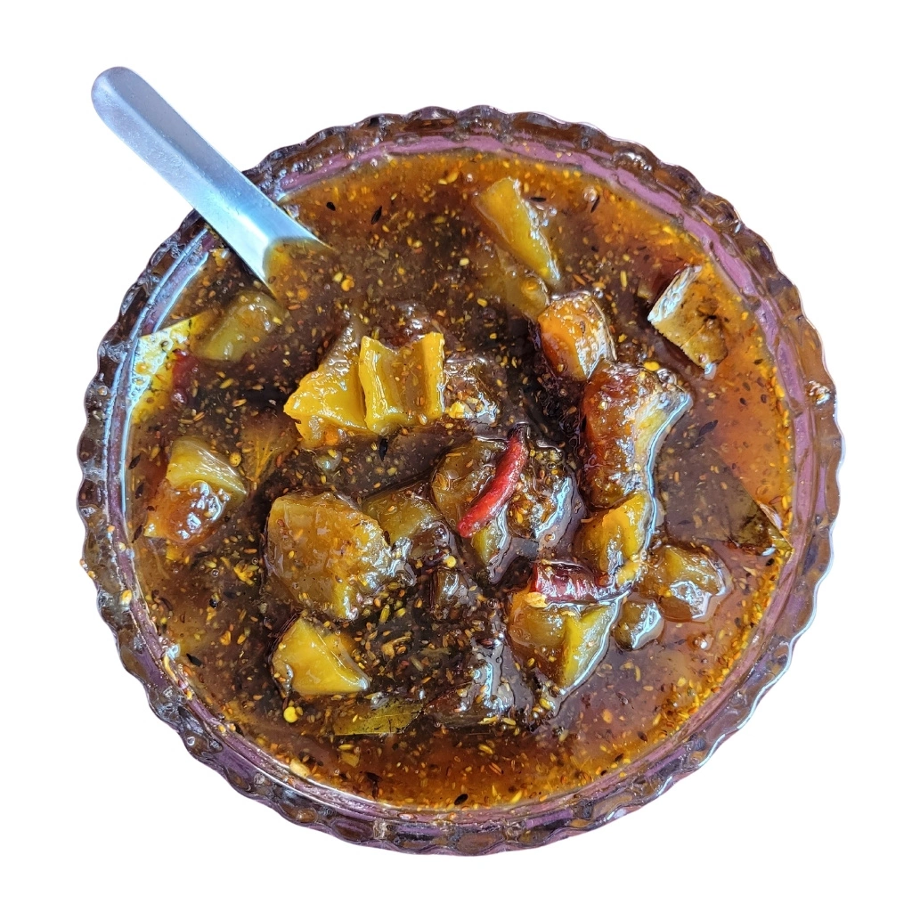 indian mango pickle with sweet tangy taste