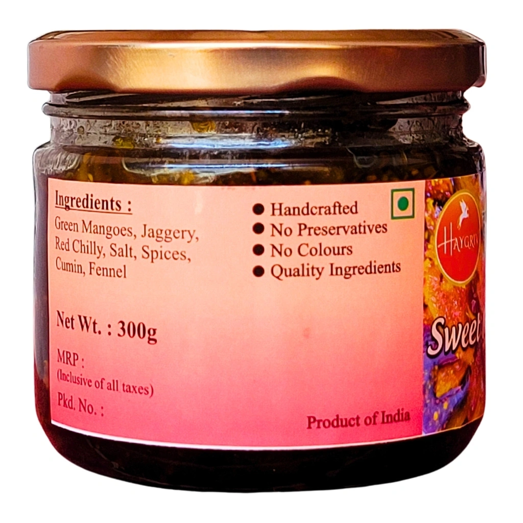 Sweet Mango Pickle  - Tangy  Indian Saucy Condiment-4