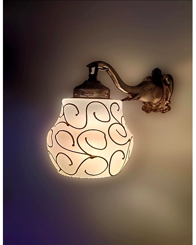 Multiple Elephant-themed Wall Lights featuring Umbrella, Cress, Dholak, and Gota designs are available in multiple colors-2