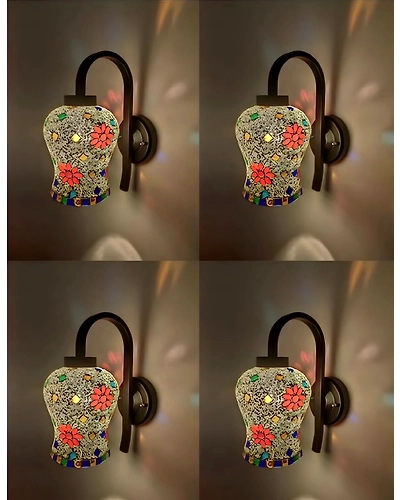 wall lamp adorned with delicate flowers and petals (A2001)-12604750