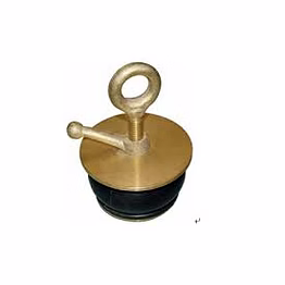 brass scupper plug with rope and expanding sleeve