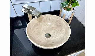 Travertine Italian Marble Round Wash Basin