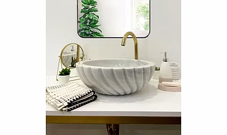 White Marble Sink,Handmade Marble Bathroom Vanity Sink, Marble Vessel Sink