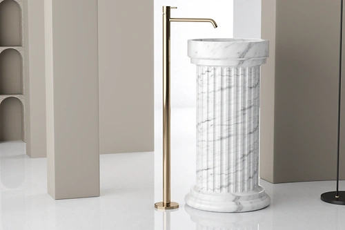 Marble Freestanding Pedestal Wash Basin Sink Column Style-1