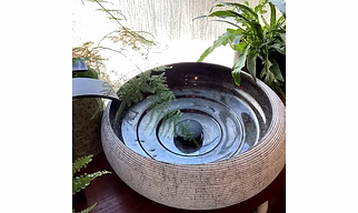 Black Marble Bathroom Washbasin Sink