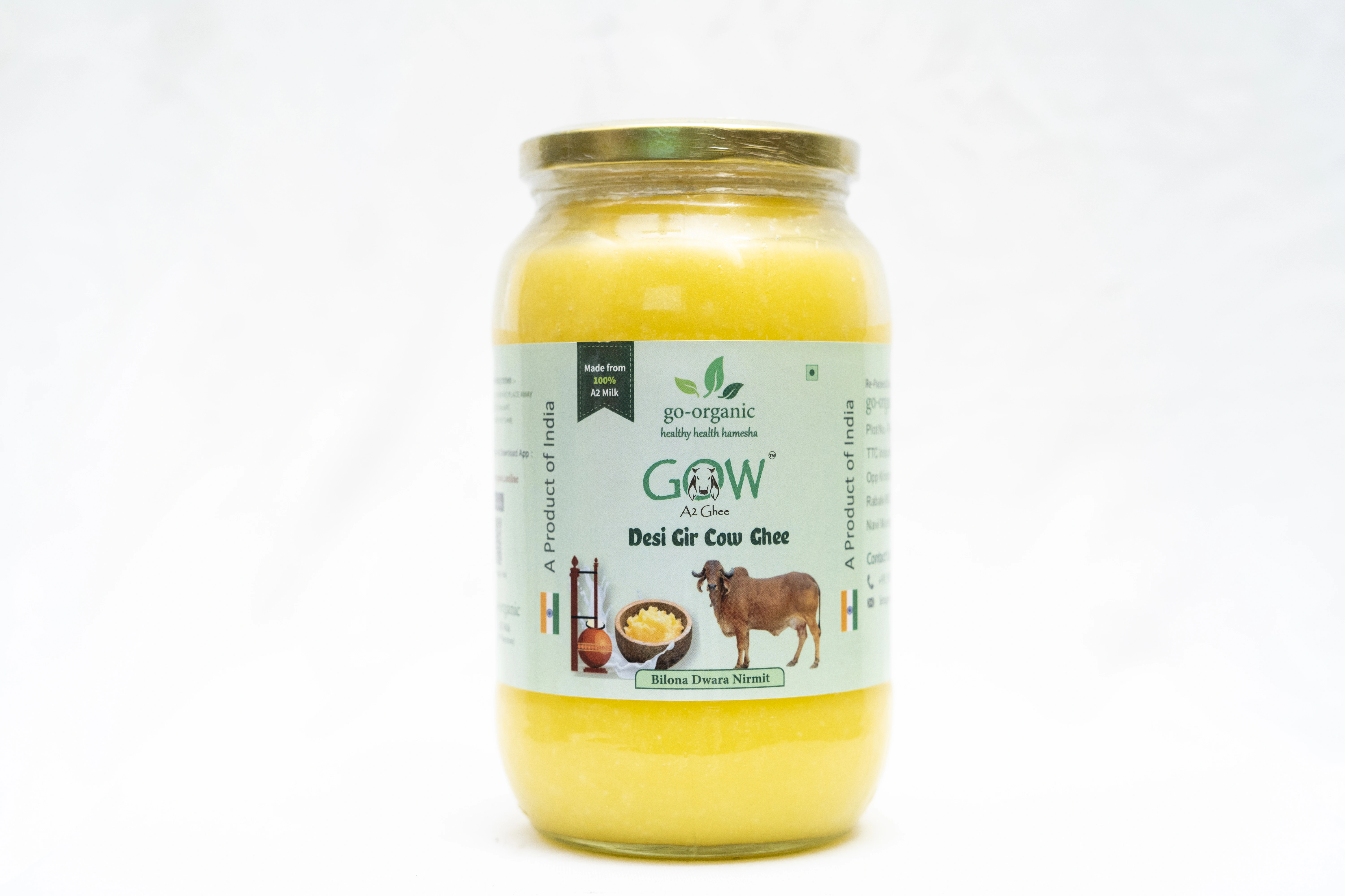 Gow A2 Bilona Gir Cow Ghee 1 Litre-1